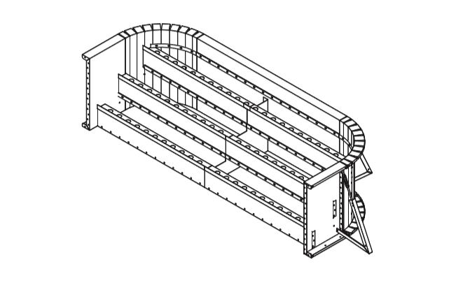 12' Wide Steel Step w/ 2' Radius Corners